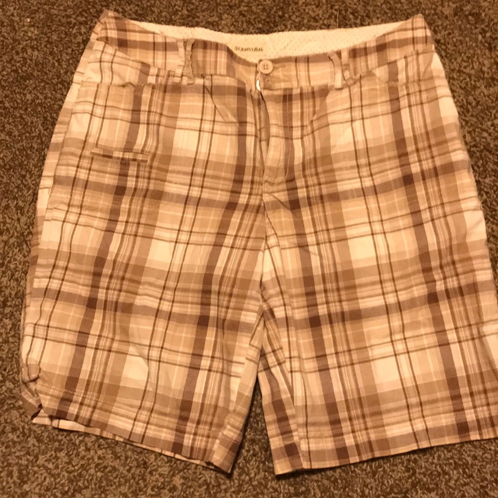 St John Bramuda Plaid shorts Sz 14